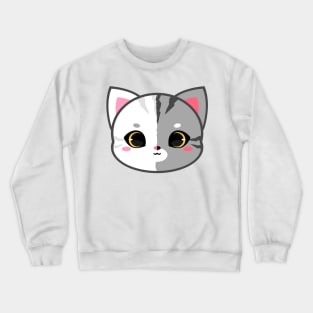 Cute Chimera White and Grey Cat Crewneck Sweatshirt